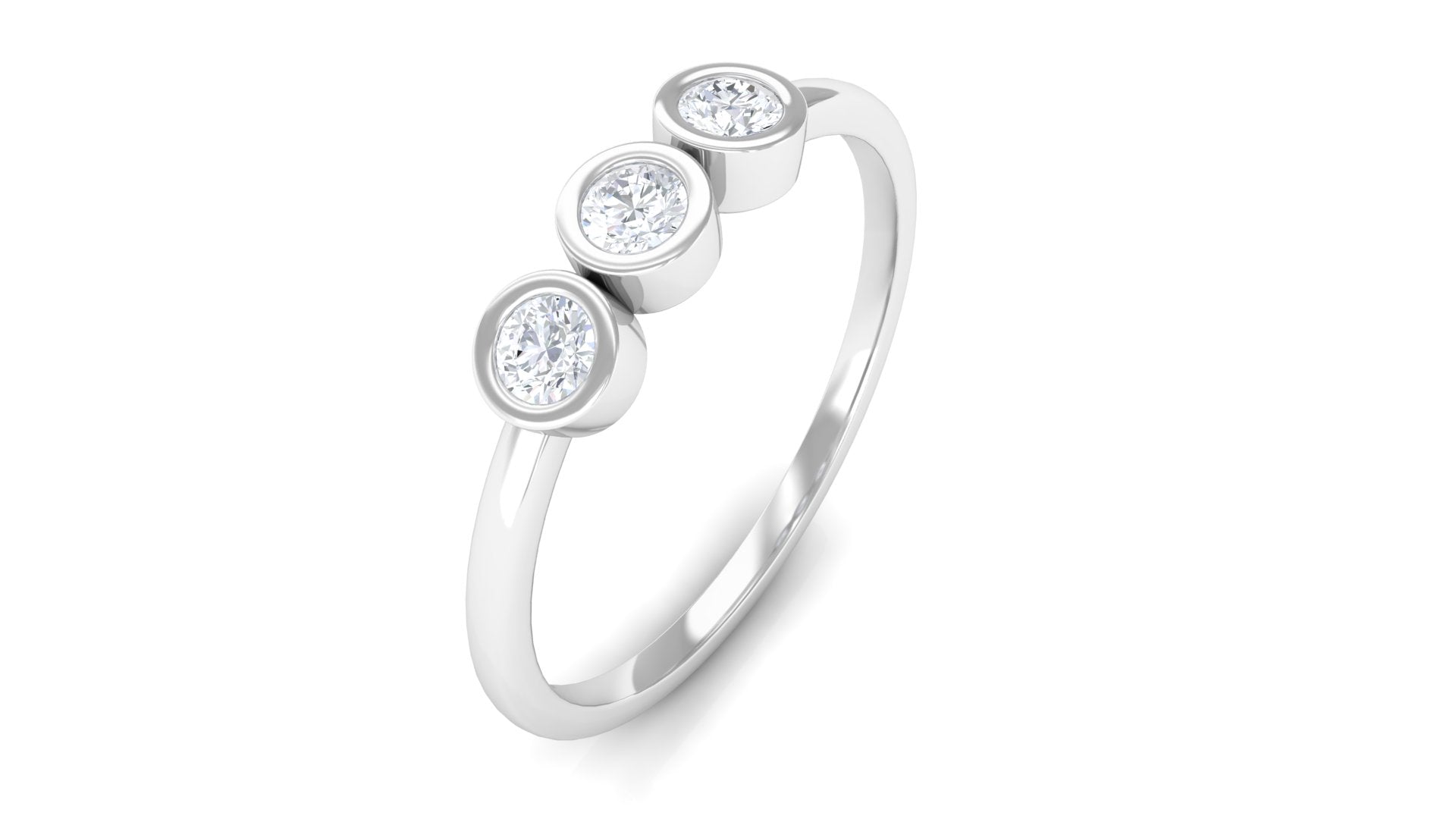 Natural Diamond 3 Stone Promise Ring with Certificate