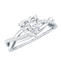Heart Shape Moissanite Crossover Engagement Ring for Her