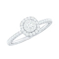 Brilliant Cut Diamond Engagement Ring in Illusion Setting