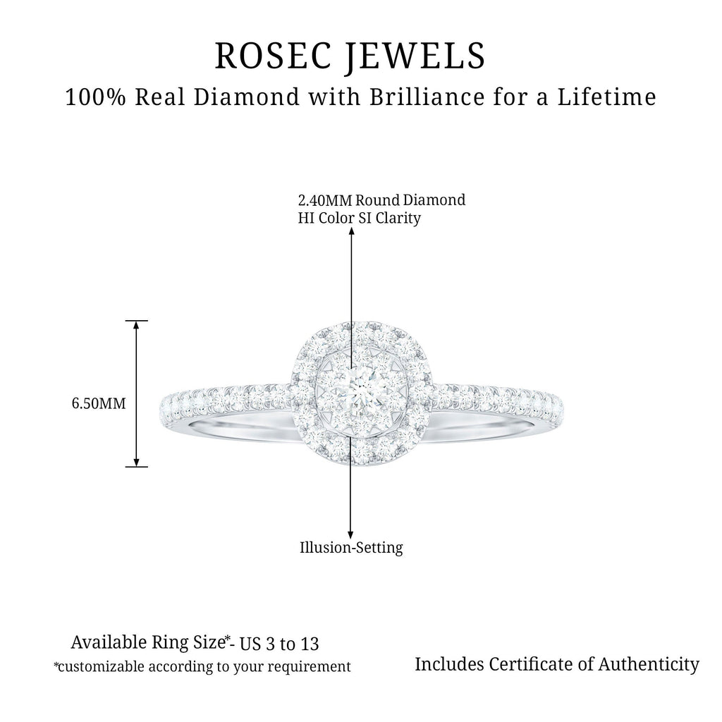 Brilliant Cut Diamond Engagement Ring in Illusion Setting