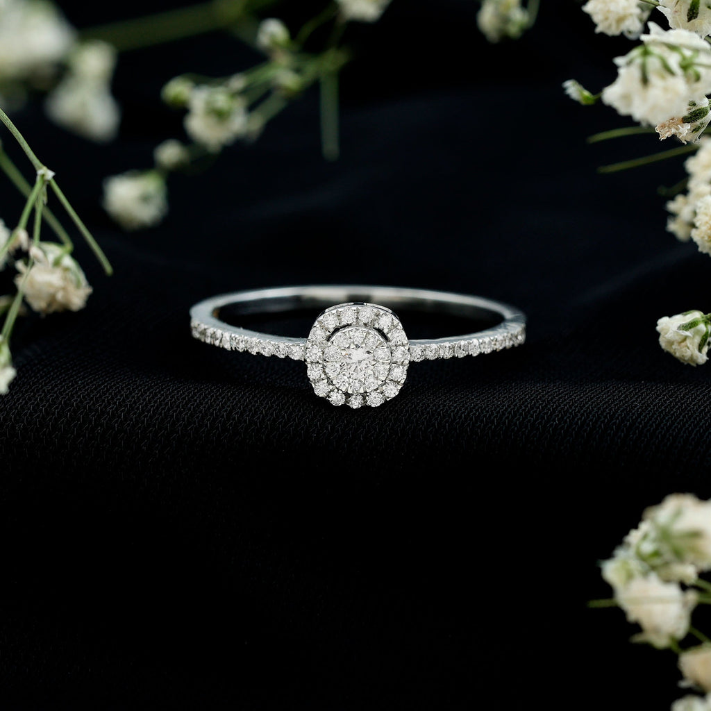 Brilliant Cut Diamond Engagement Ring in Illusion Setting