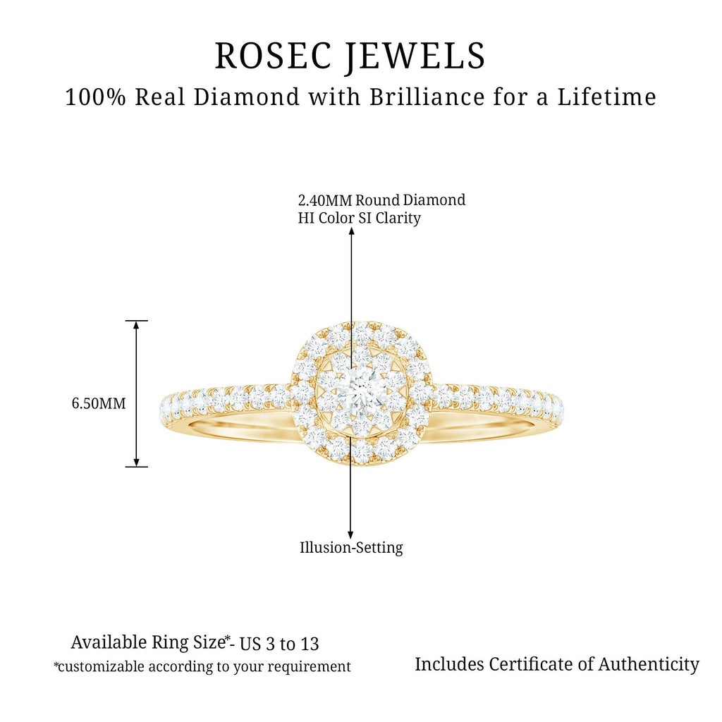 Brilliant Cut Diamond Engagement Ring in Illusion Setting