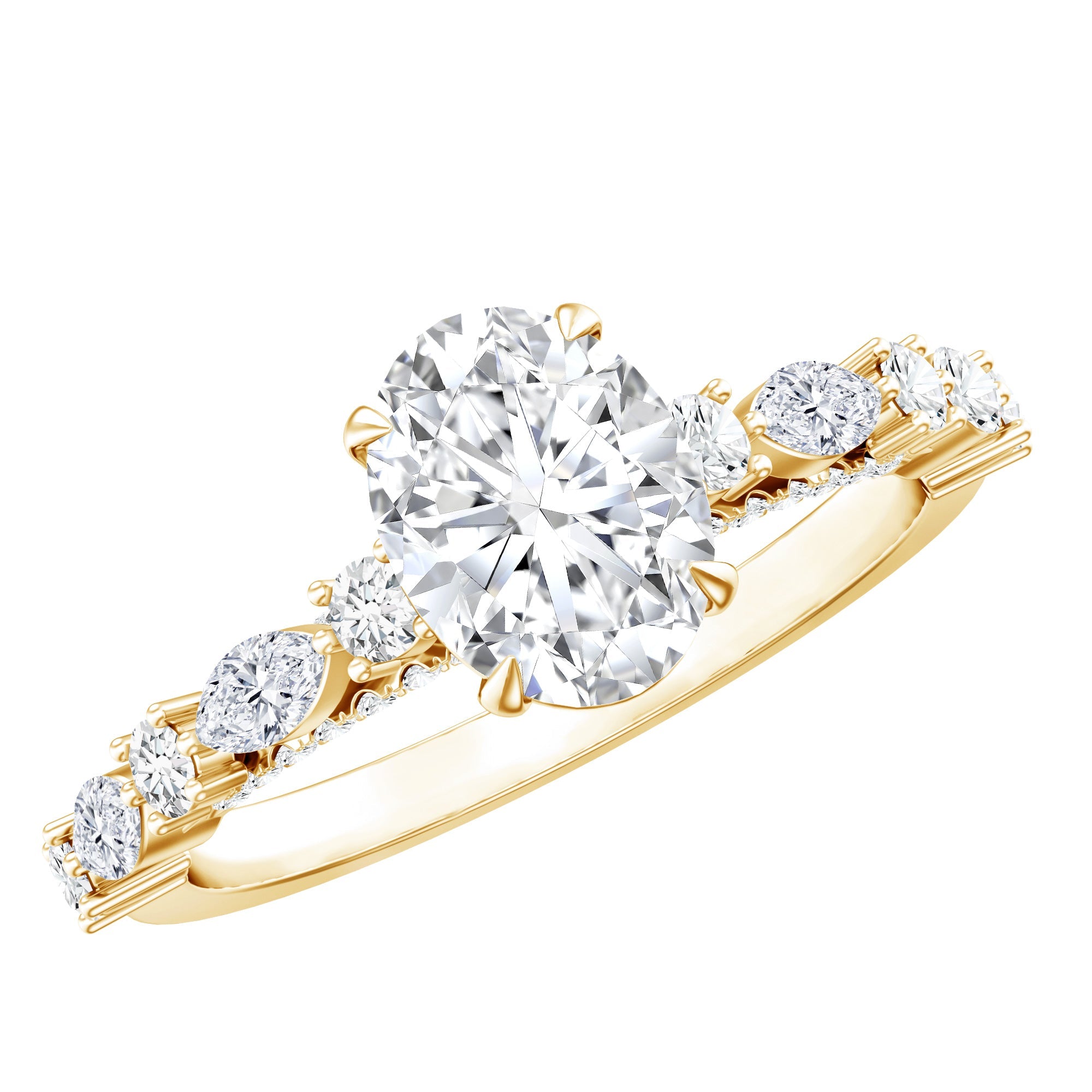 Oval Moissanite Solitaire Engagement Ring in Claw Setting | Rings | Wiccan Center
