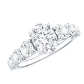 1.2 Carat Oval Cut Moissanite Side Stone Engagement Ring