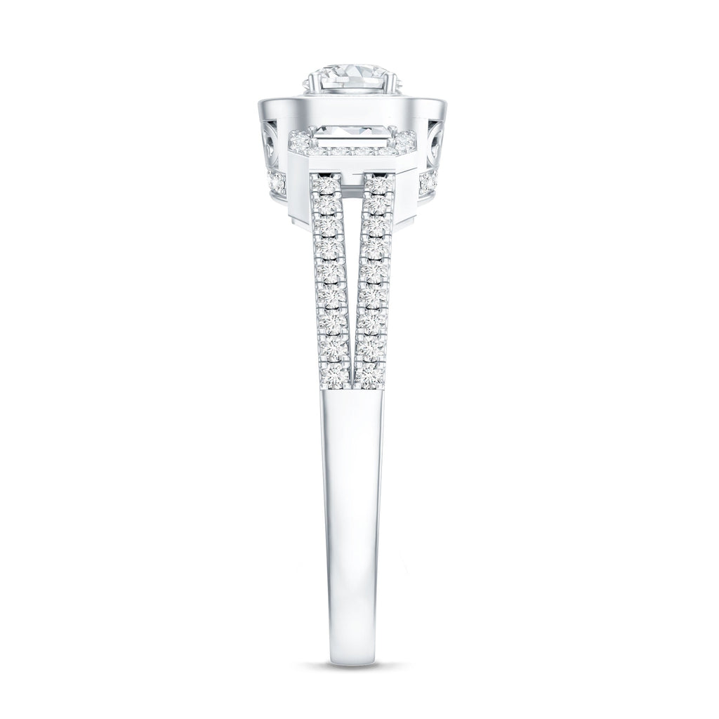 Certified Moissanite Vintage Inspired Engagement Ring