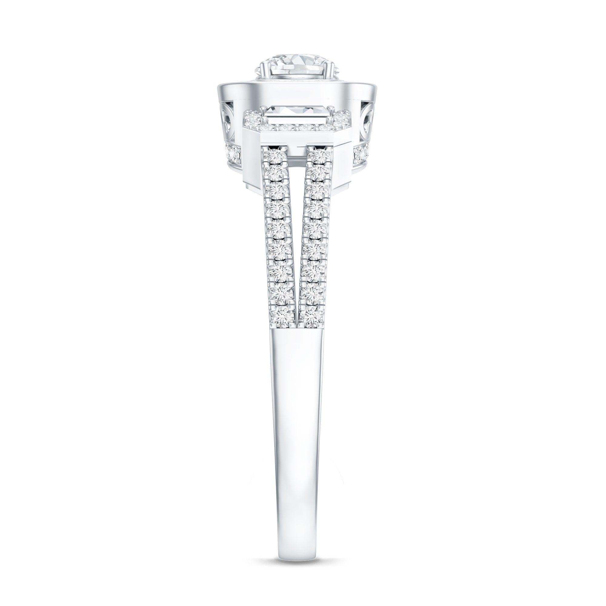Certified Moissanite Vintage Inspired Engagement Ring