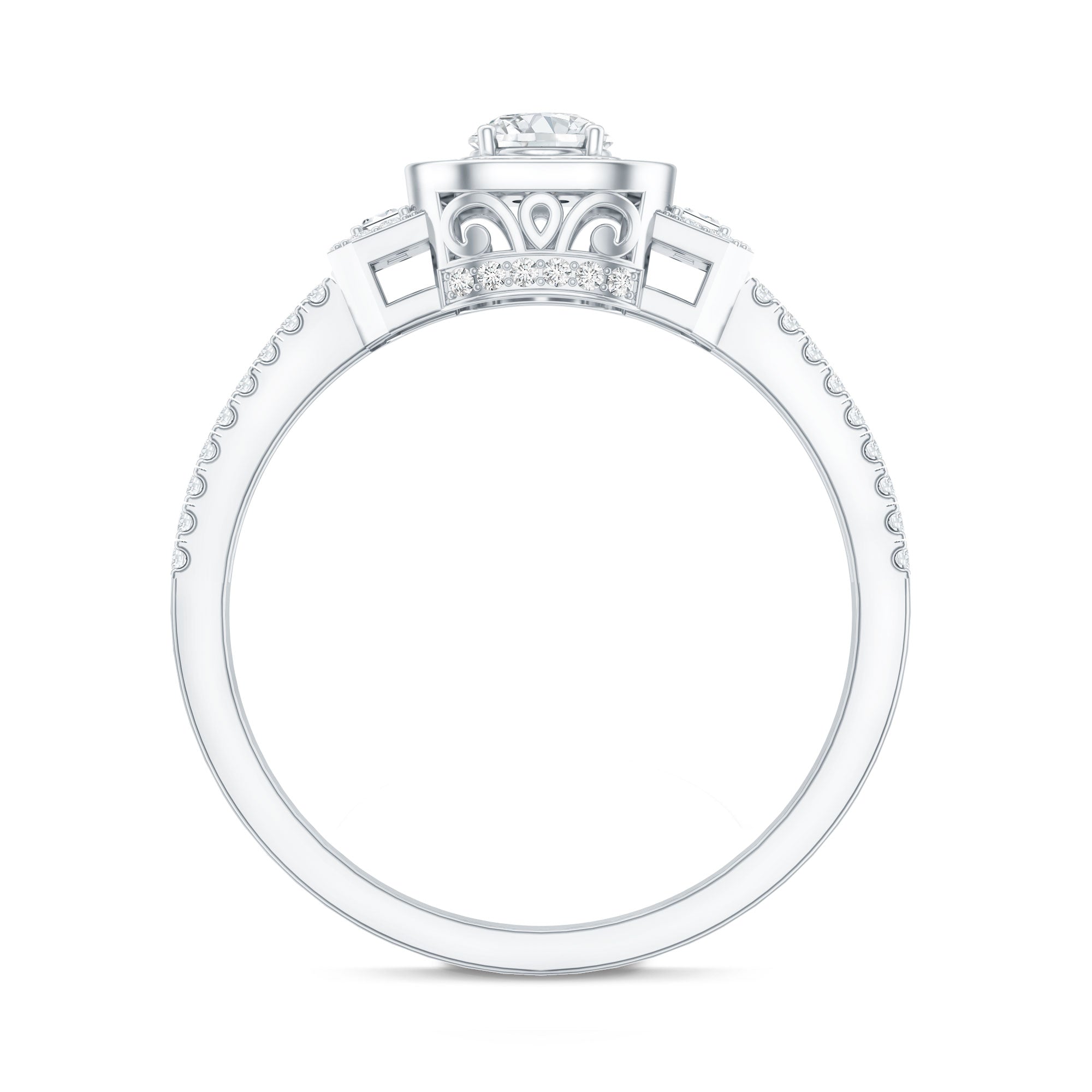 Certified Moissanite Vintage Inspired Engagement Ring