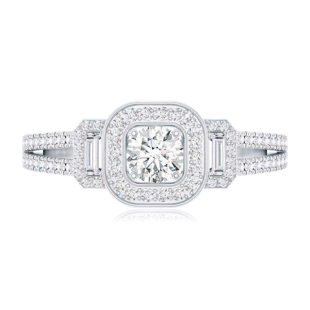 Certified Moissanite Vintage Inspired Engagement Ring
