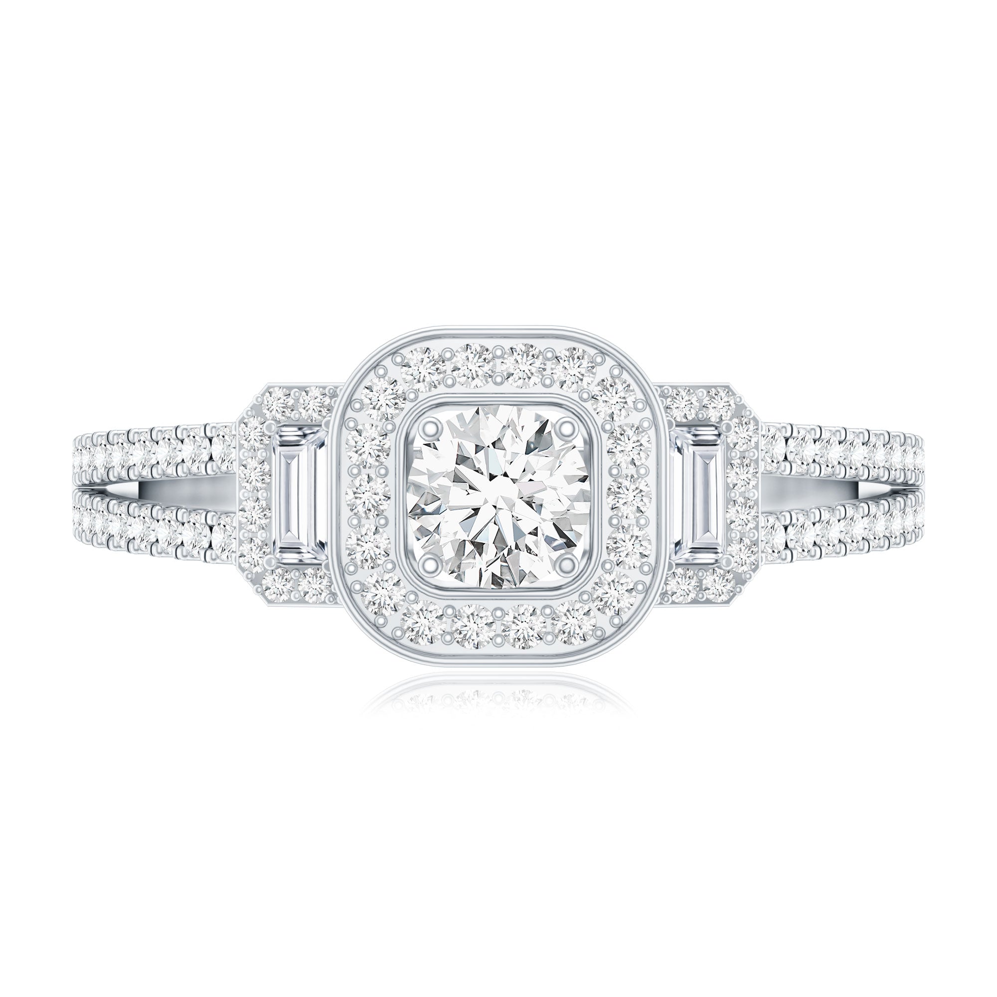 Certified Moissanite Vintage Inspired Engagement Ring