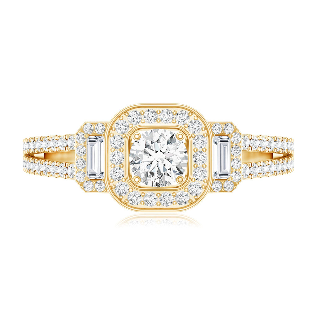 Certified Moissanite Vintage Inspired Engagement Ring