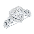 1.5 CT Heart Shape Moissanite Engagement Ring with Accent