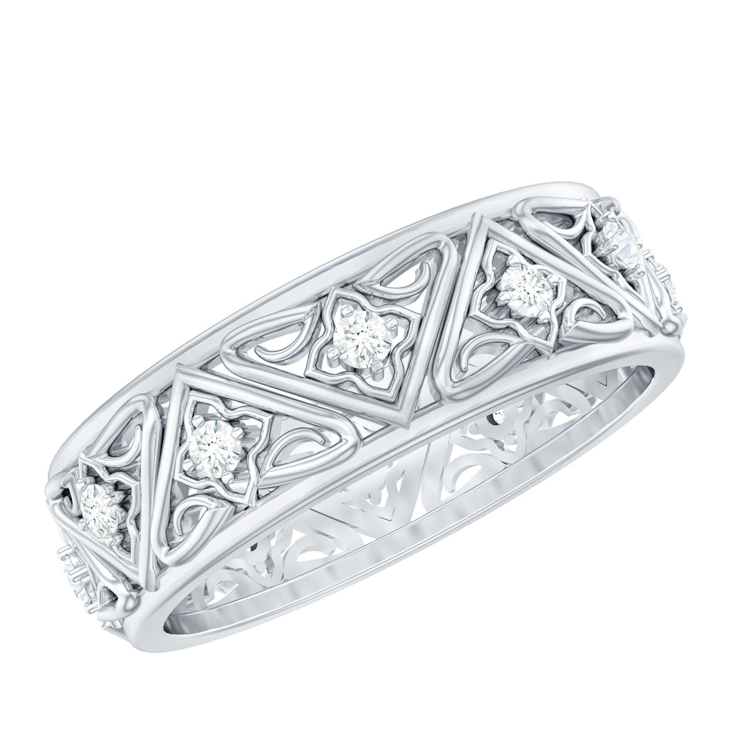 Vintage Style Diamond Wedding Band Ring