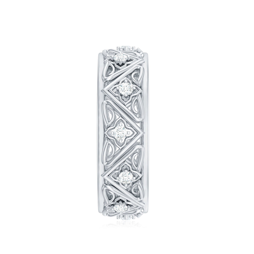 Vintage Style Diamond Wedding Band Ring