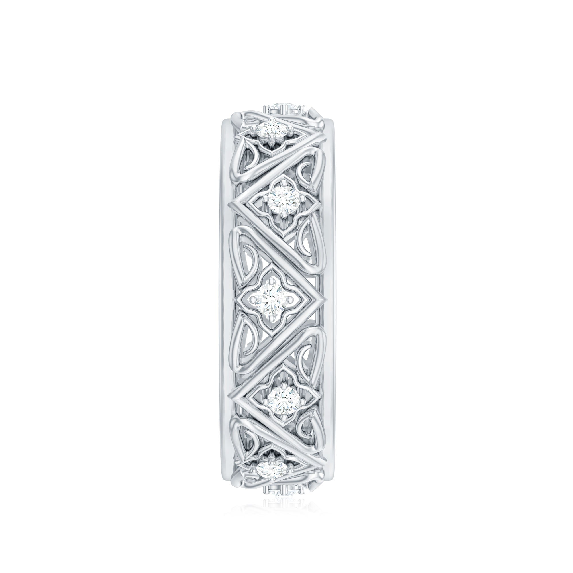 Vintage Style Diamond Wedding Band Ring