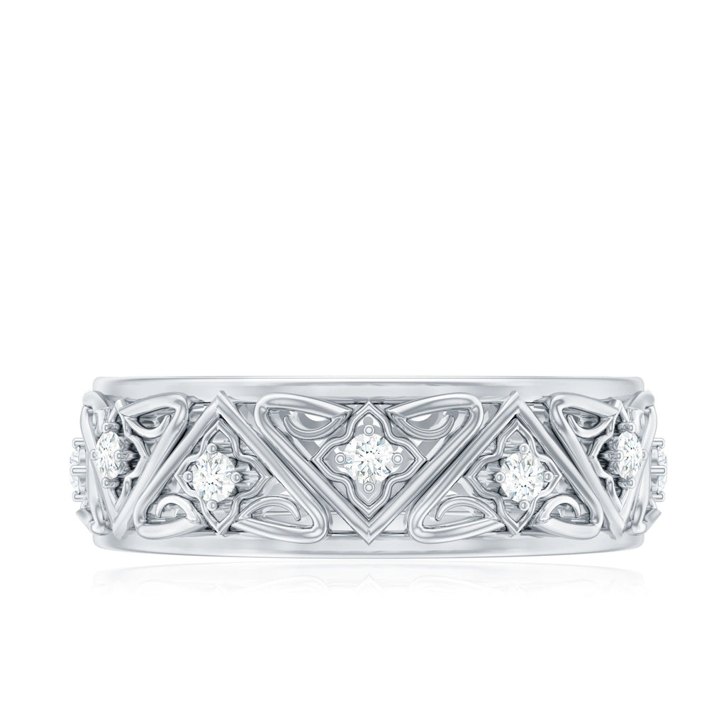 Vintage Style Diamond Wedding Band Ring