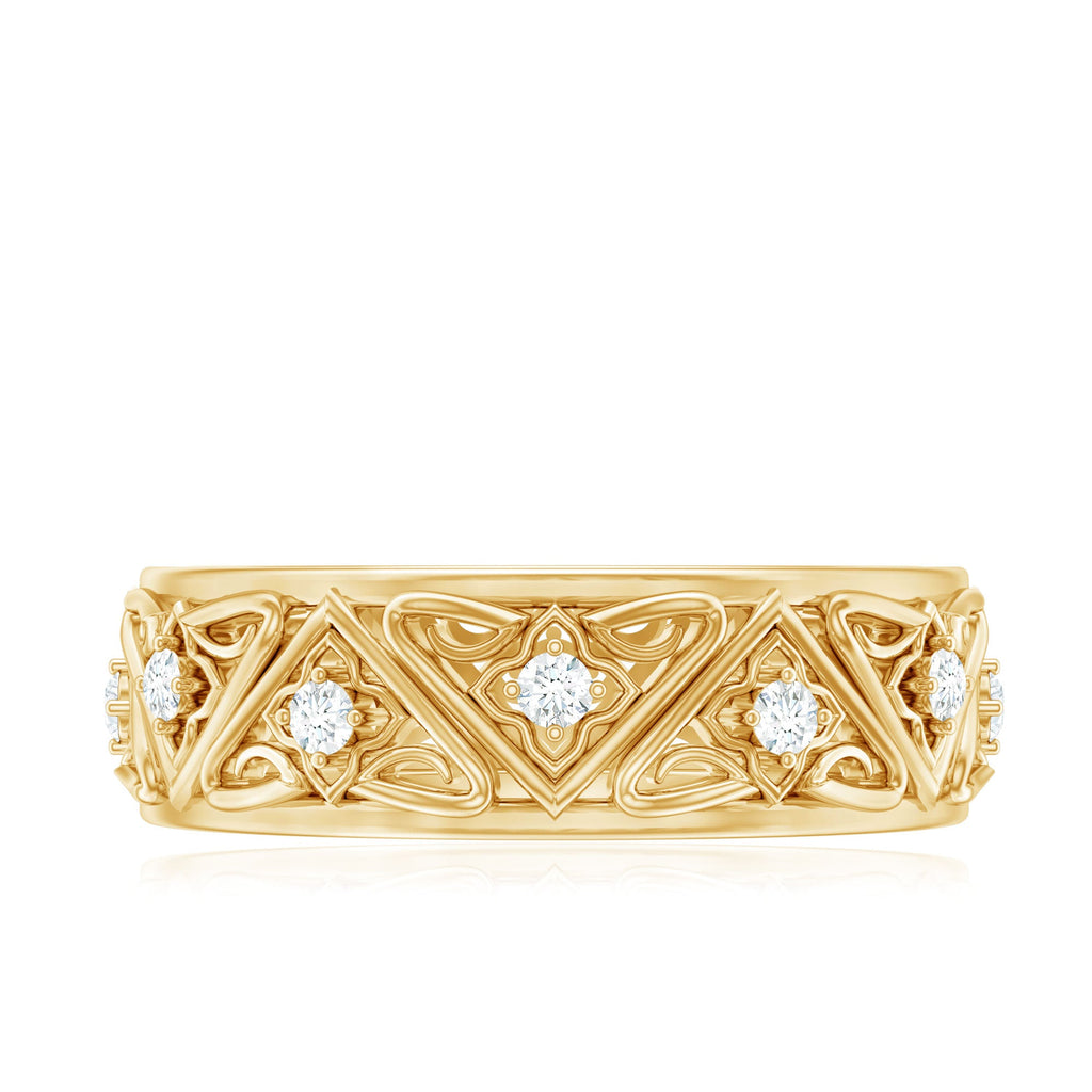 Vintage Style Diamond Wedding Band Ring