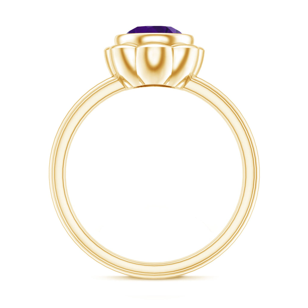 1.2 Carat Amethyst Engagement Ring in Bezel Setting