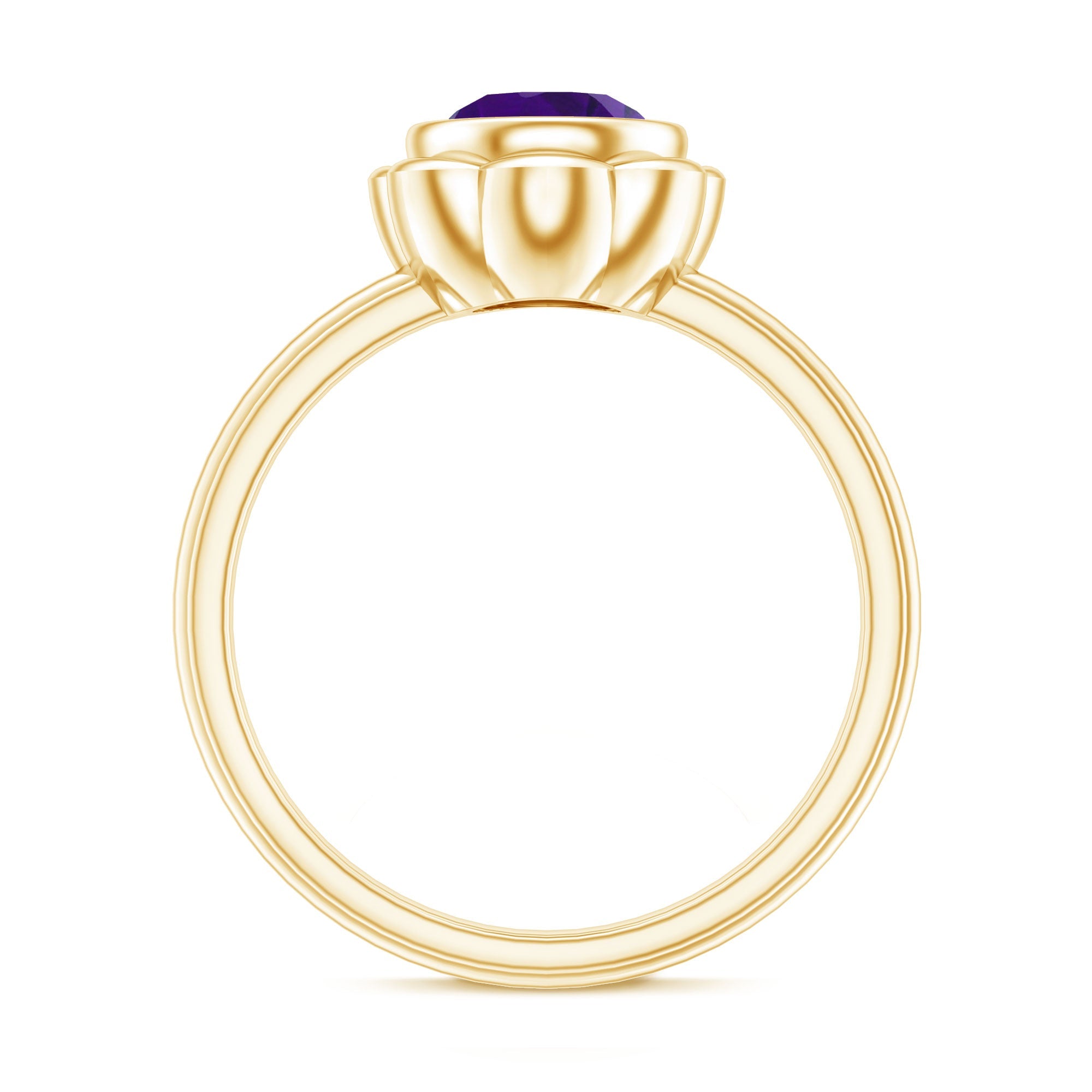1.2 Carat Amethyst Engagement Ring in Bezel Setting