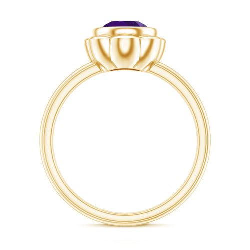 1.2 Carat Amethyst Engagement Ring in Bezel Setting | Rings | Wiccan Center