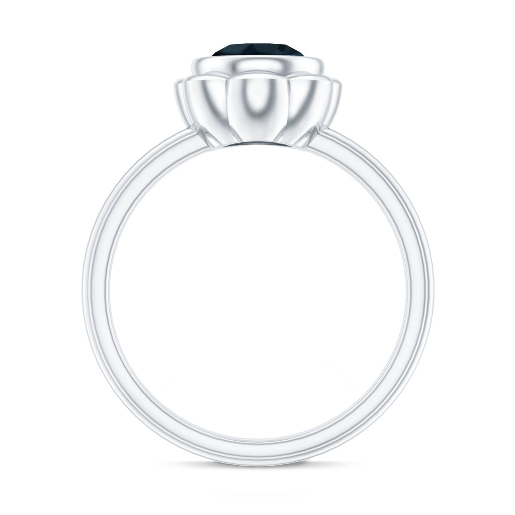 Genuine 1.35 Carat London Blue Topaz Solitaire Engagement Ring