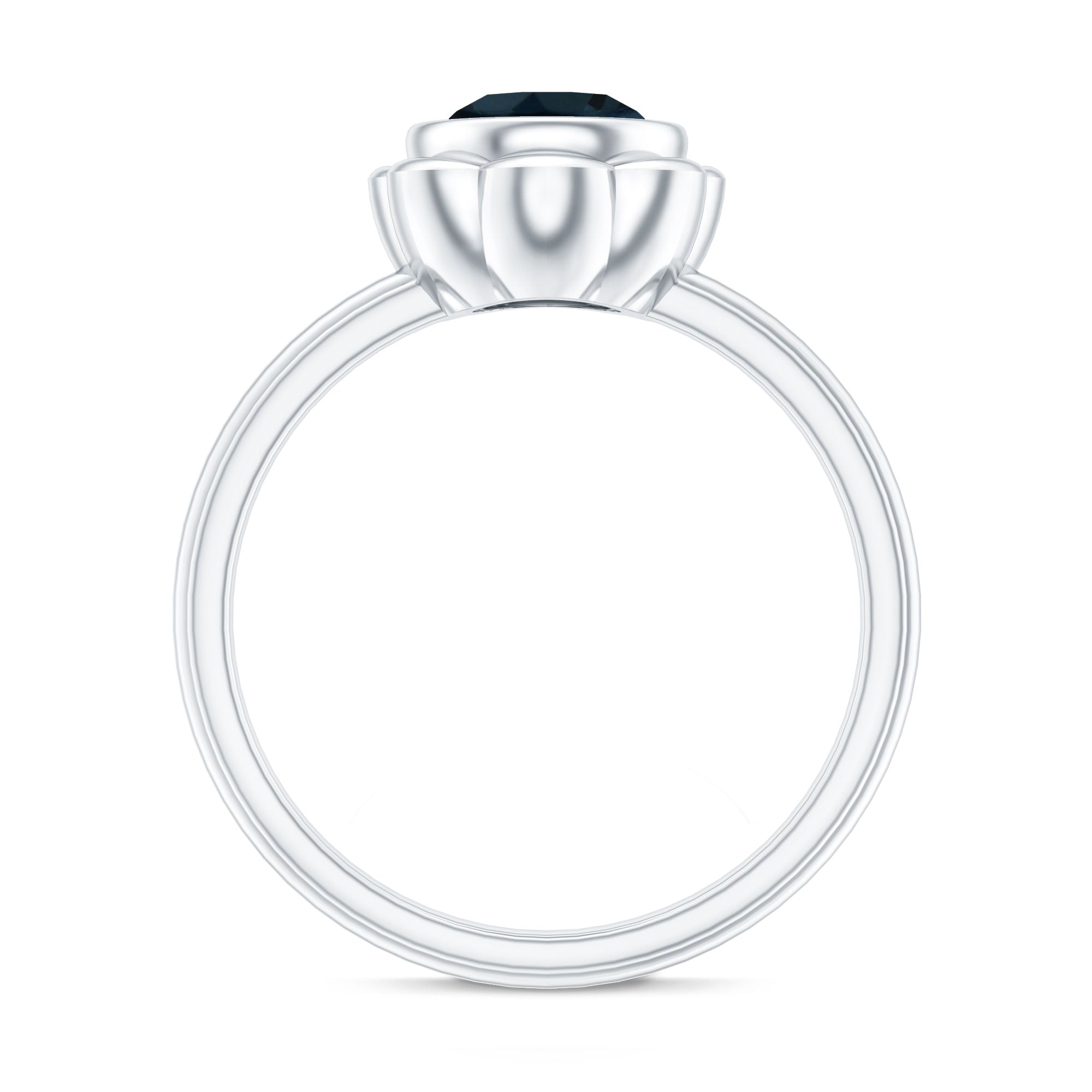 Genuine 1.35 Carat London Blue Topaz Solitaire Engagement Ring