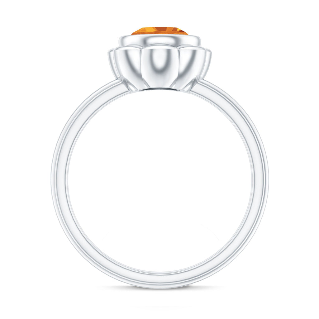 1.2 Carat Citrine Solitaire Engagement Ring in Bezel Setting