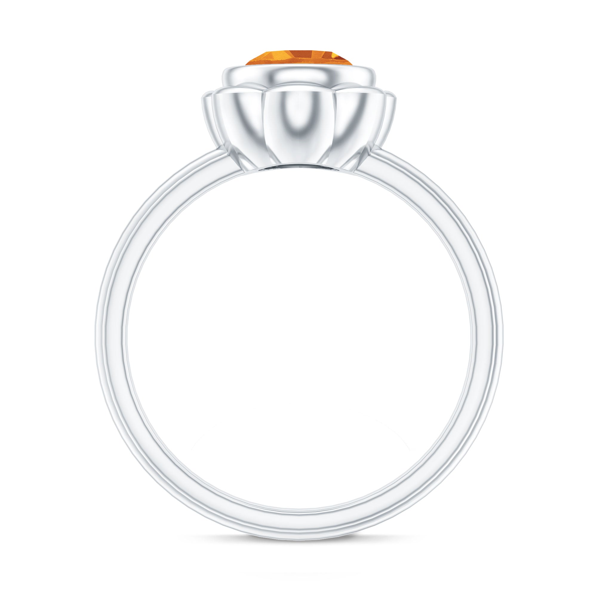 1.2 Carat Citrine Solitaire Engagement Ring in Bezel Setting