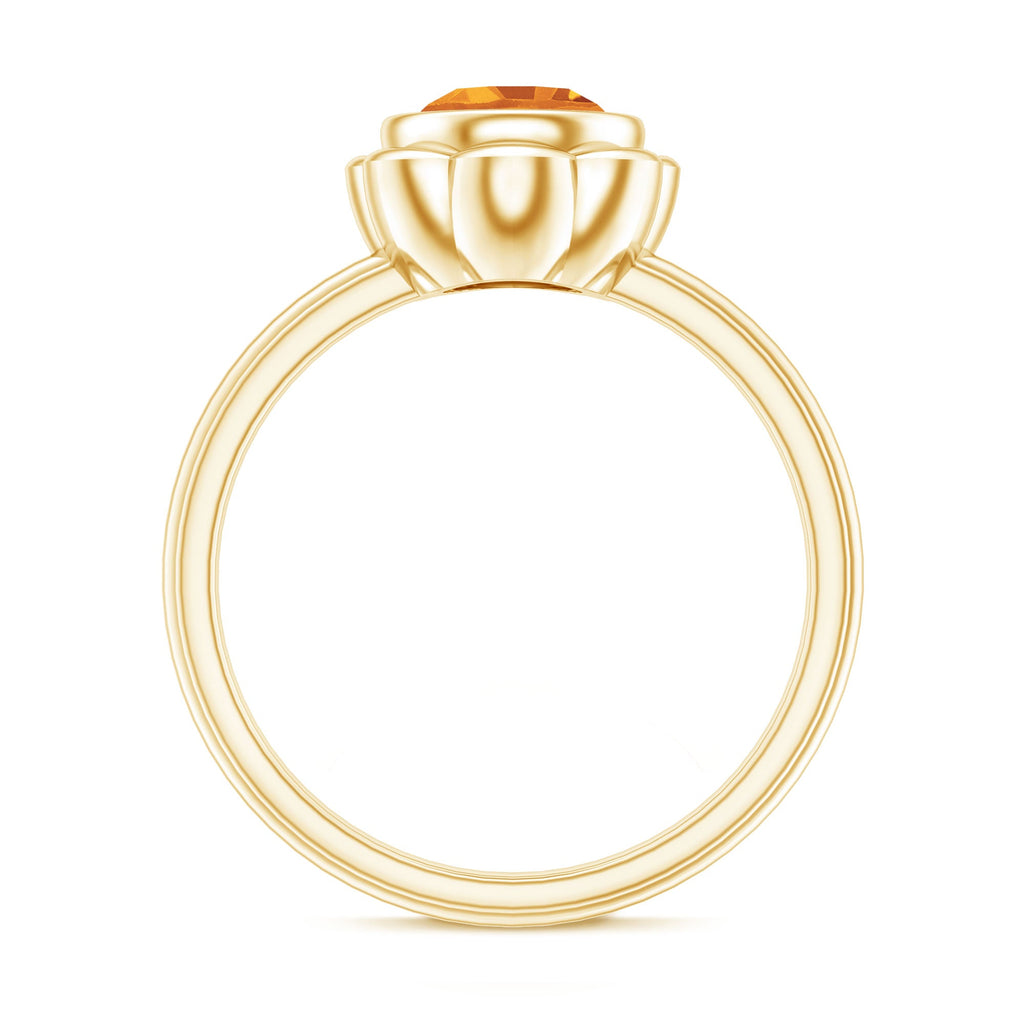 1.2 Carat Citrine Solitaire Engagement Ring in Bezel Setting