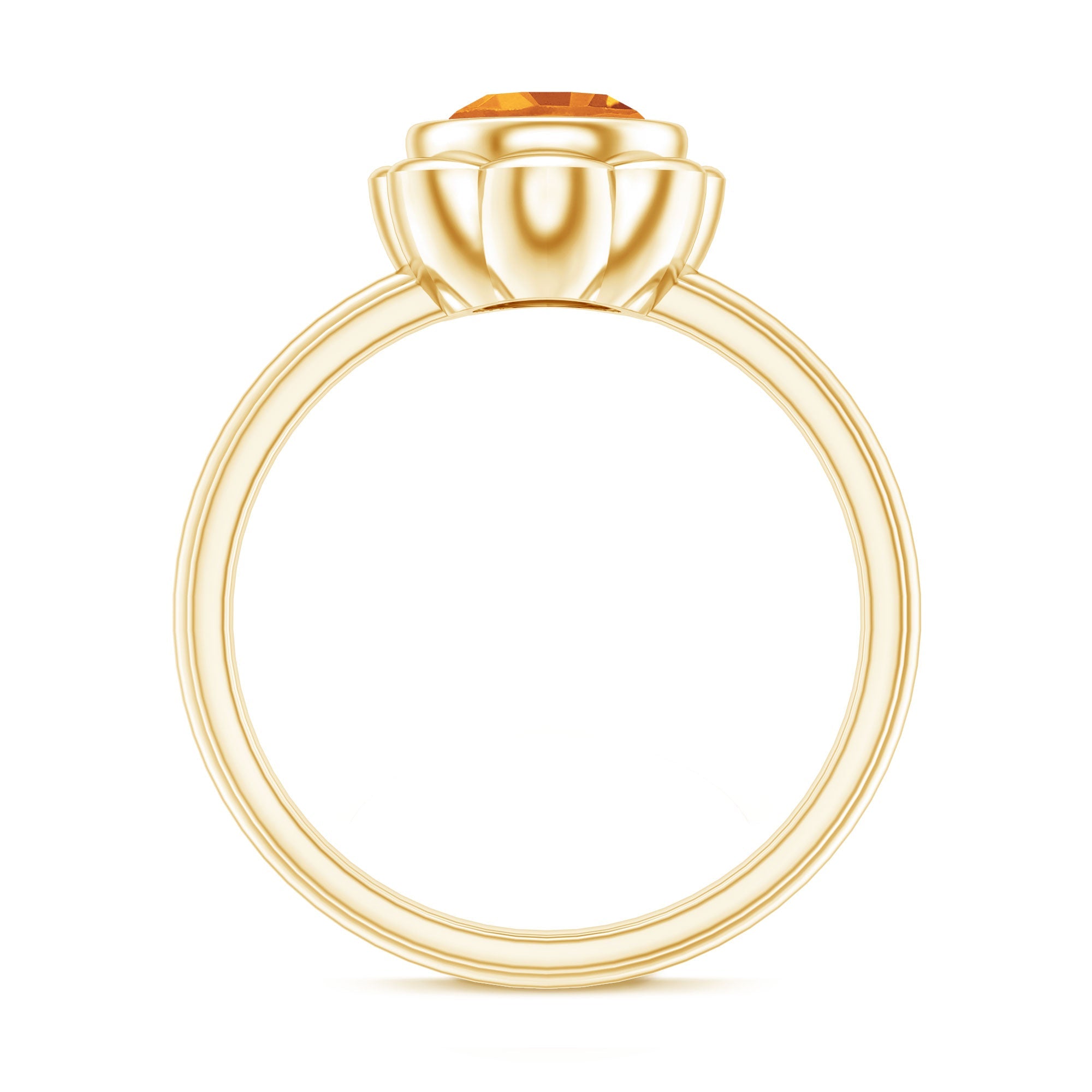 1.2 Carat Citrine Solitaire Engagement Ring in Bezel Setting