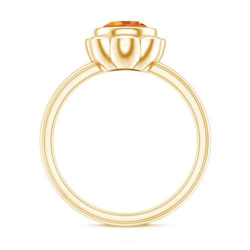 1.2 Carat Citrine Solitaire Engagement Ring in Bezel Setting | Rings | Wiccan Center