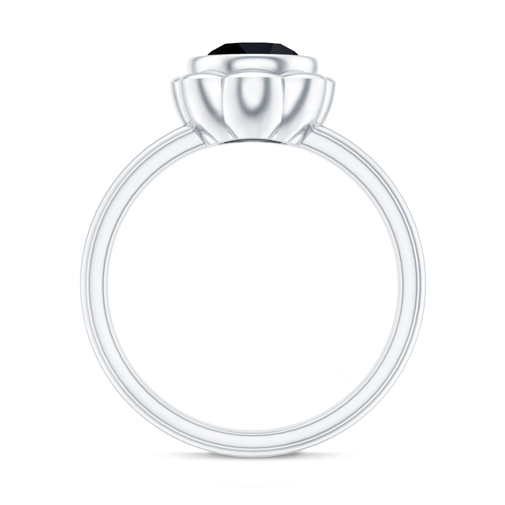 1.6 Carat Lab Grown Black Diamond Flower Engagement Ring
