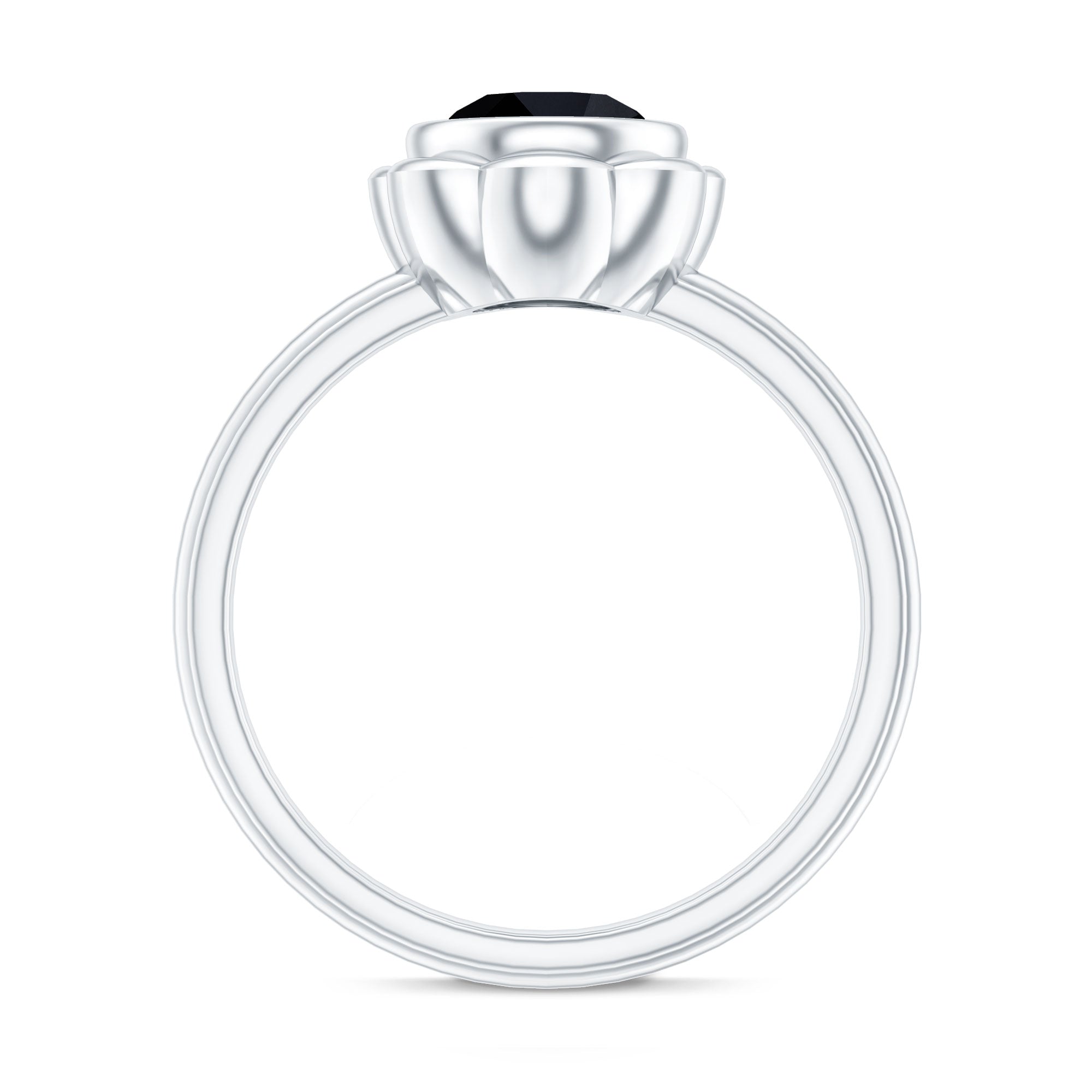1.6 Carat Lab Grown Black Diamond Flower Engagement Ring