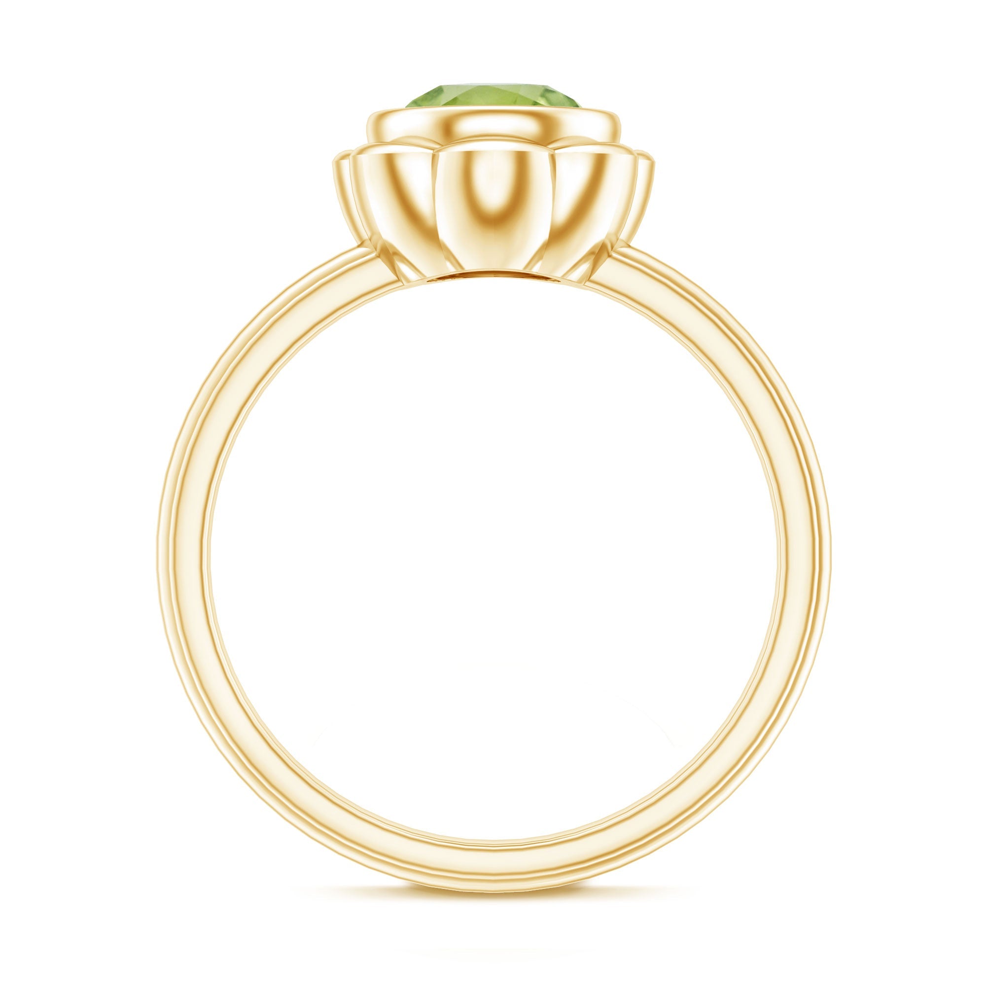 Bezel Set 1.2 Carat Peridot Engagement Ring for Women