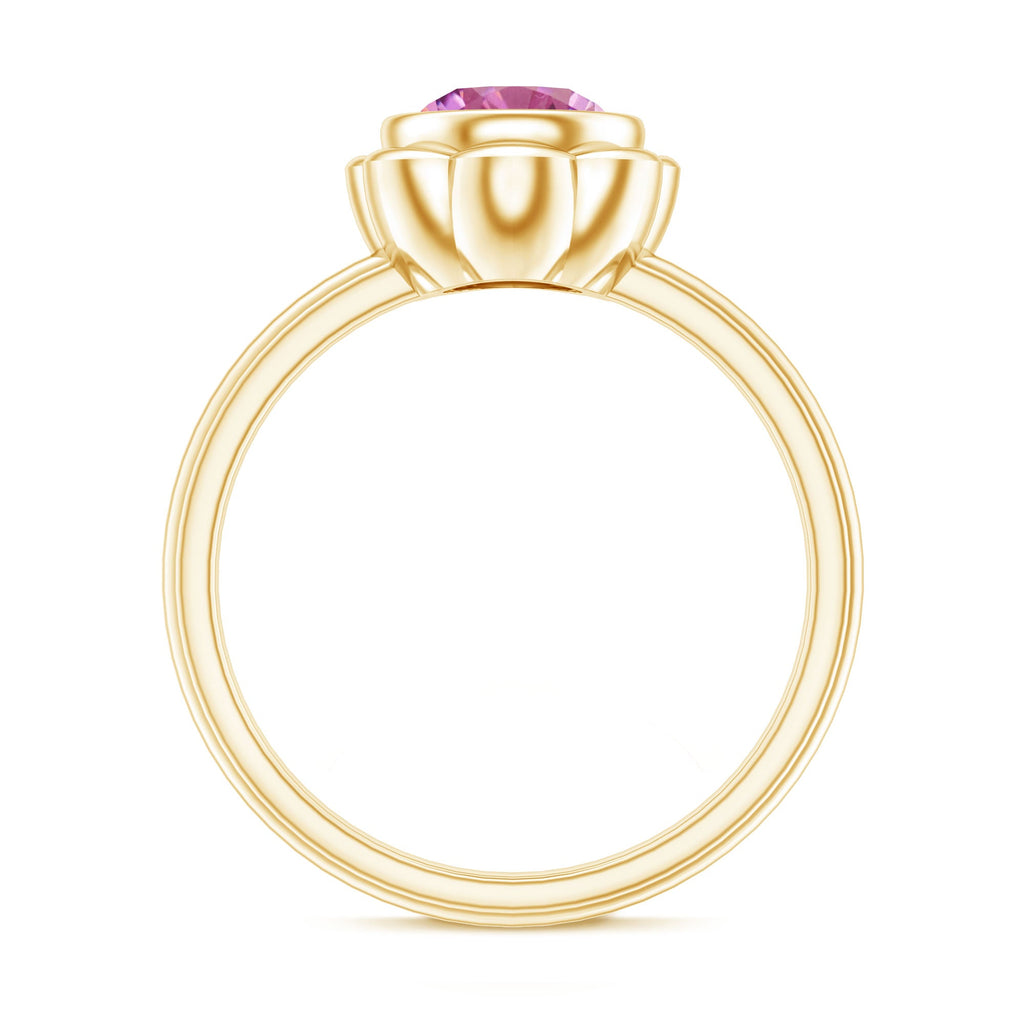 1.2 Carat Round Pink Tourmaline Flower Engagement Ring