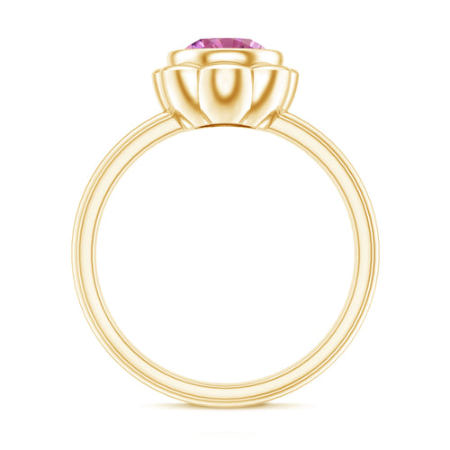 1.2 Carat Round Pink Tourmaline Flower Engagement Ring | Rings | Wiccan Center