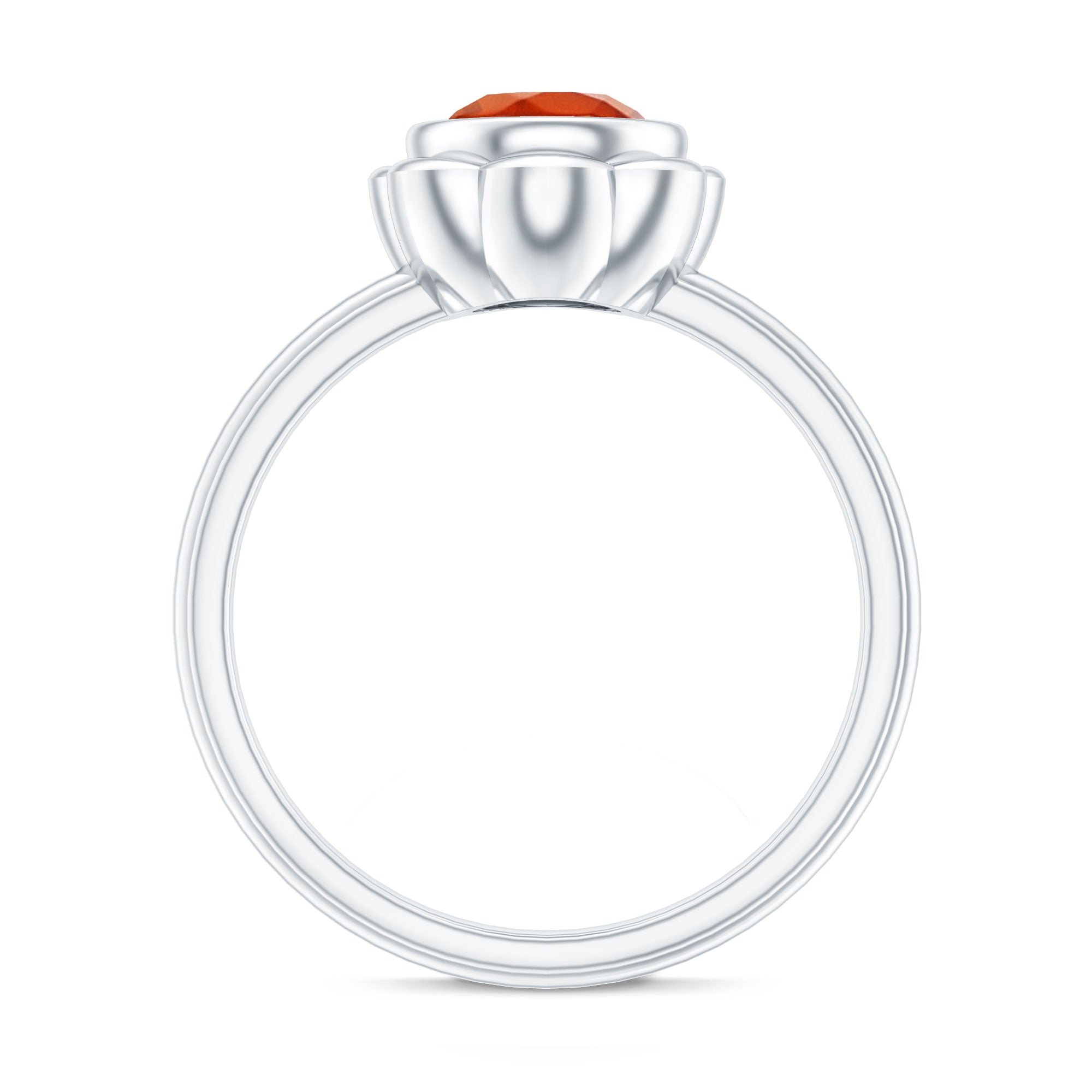 1.6 Carat Real Fire Opal Flower Engagement Ring