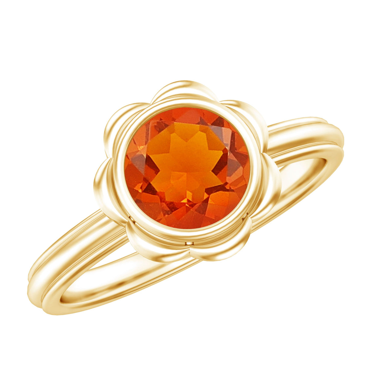 1.6 Carat Real Fire Opal Flower Engagement Ring | Rings | Wiccan Center