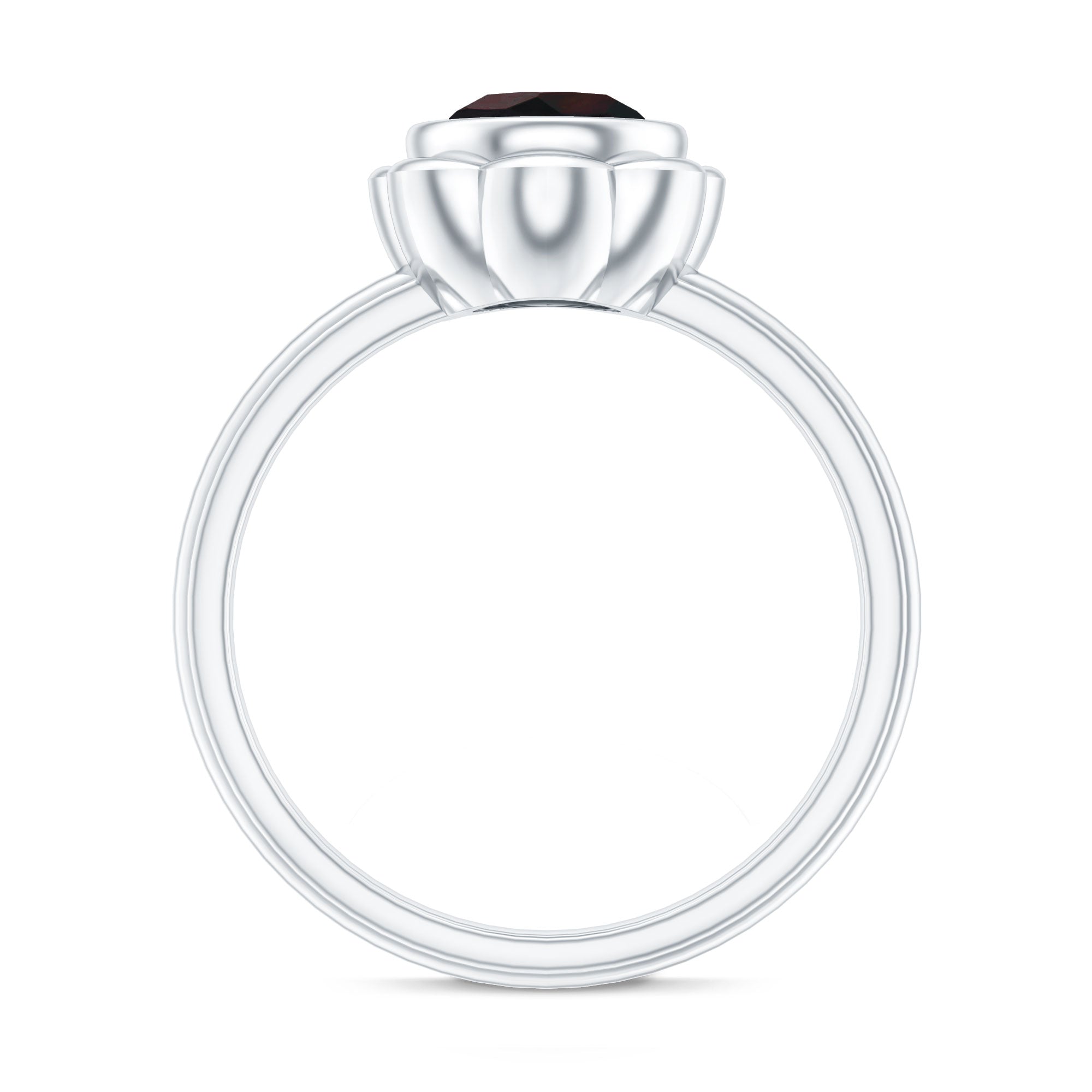 1.6 Carat Round Cut Black Opal Solitaire Engagement Ring in Bezel Setting
