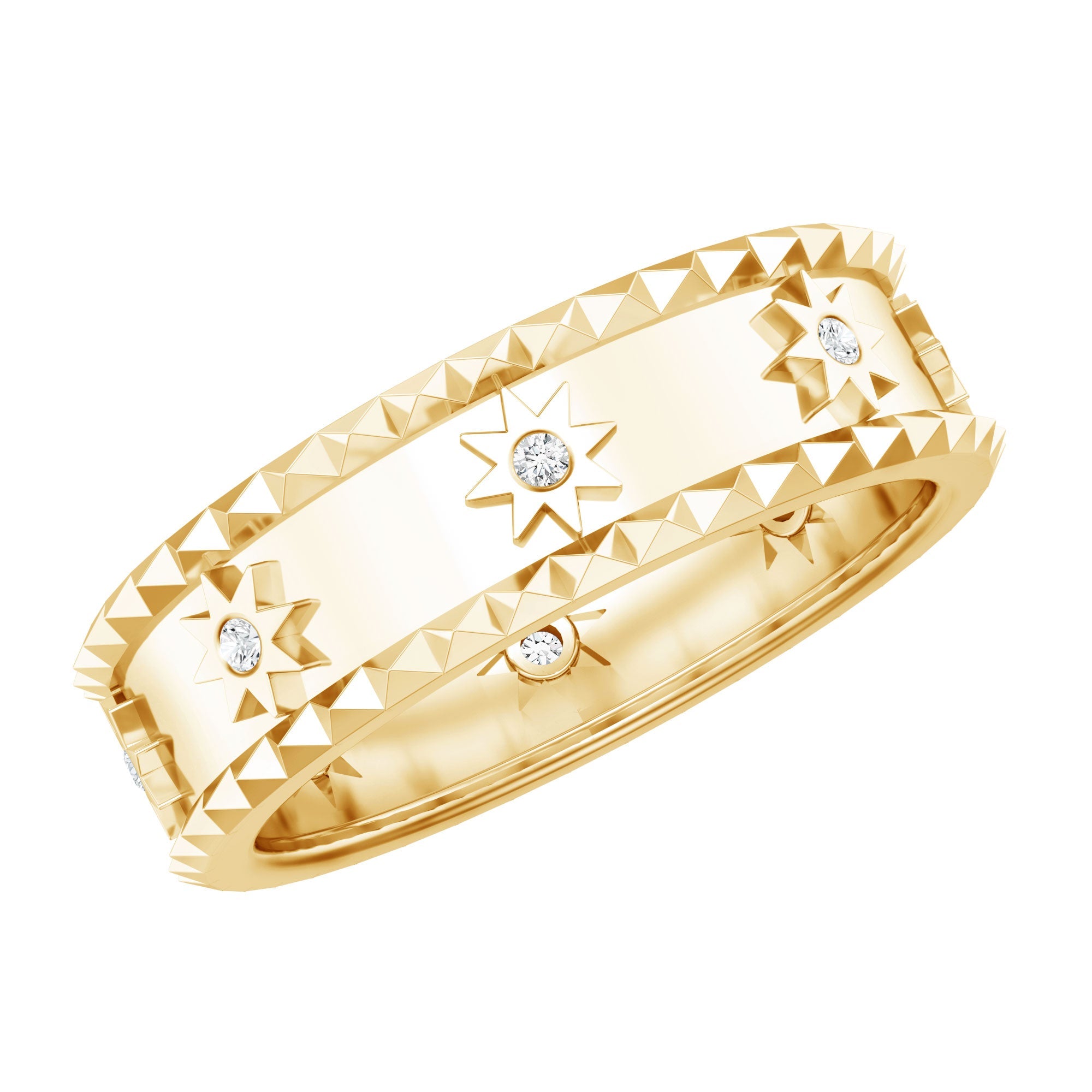 Vintage Inspired Lab Grown Diamond Starburst Wedding Band | Rings | Wiccan Center