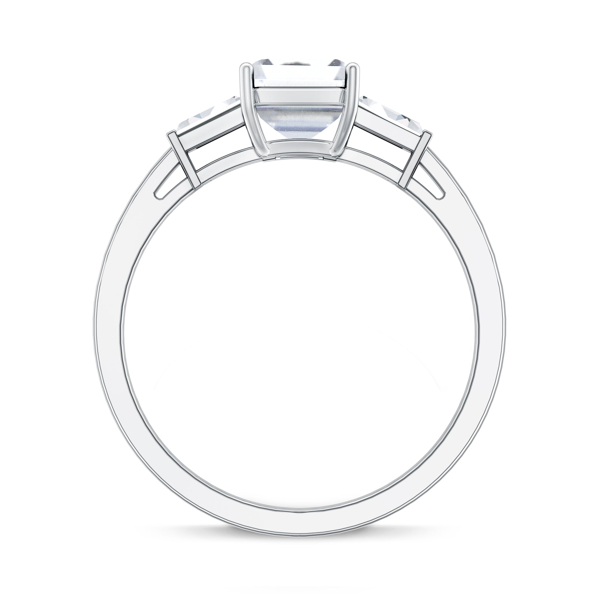 1.8 Carat Lab Grown Diamond Emerald Cut Engagement Ring