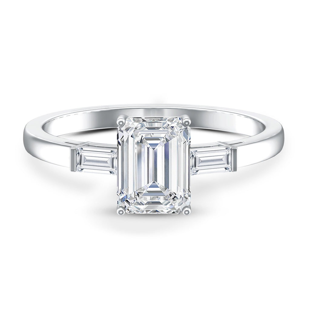 1.8 Carat Lab Grown Diamond Emerald Cut Engagement Ring