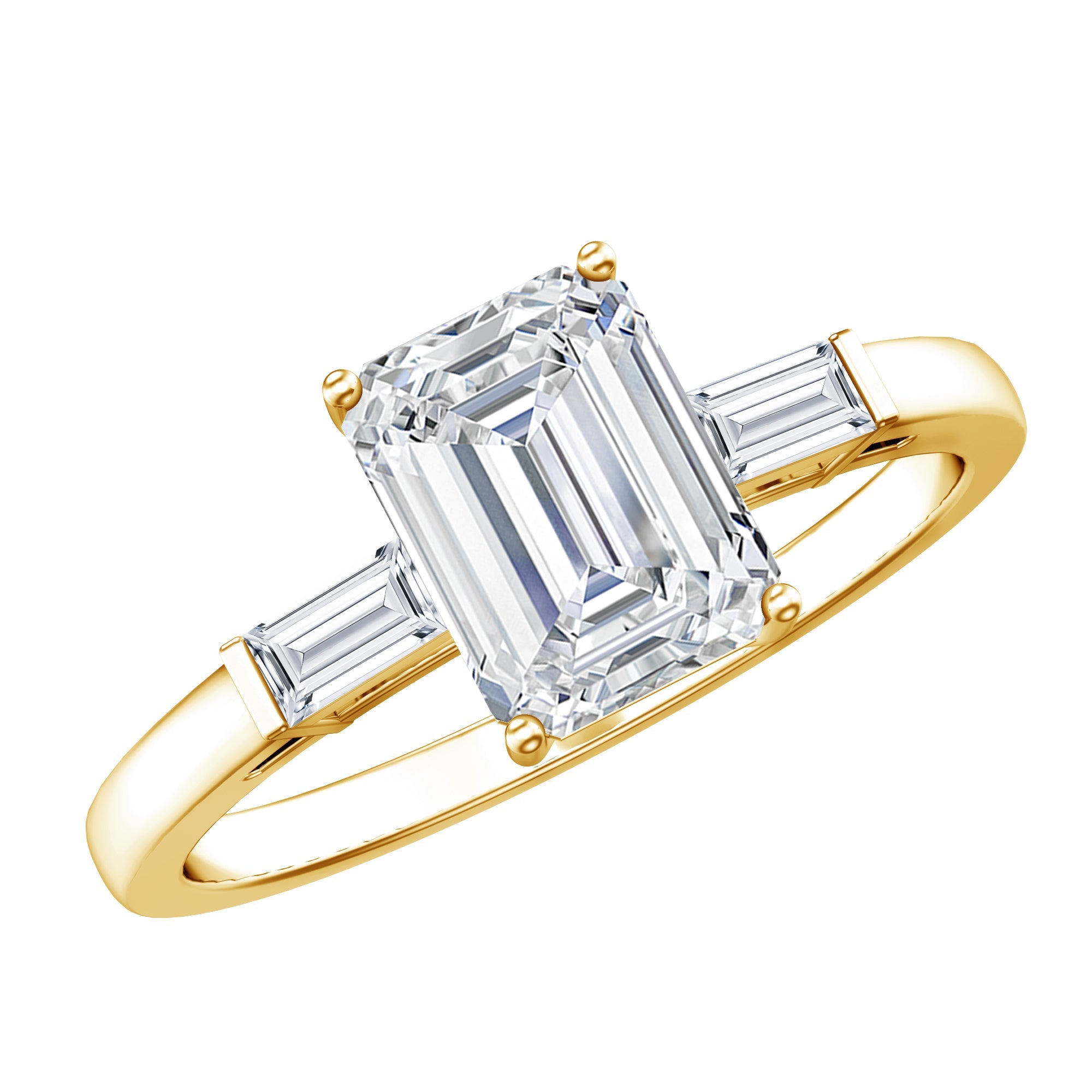 1.8 Carat Lab Grown Diamond Emerald Cut Engagement Ring | Rings | Wiccan Center