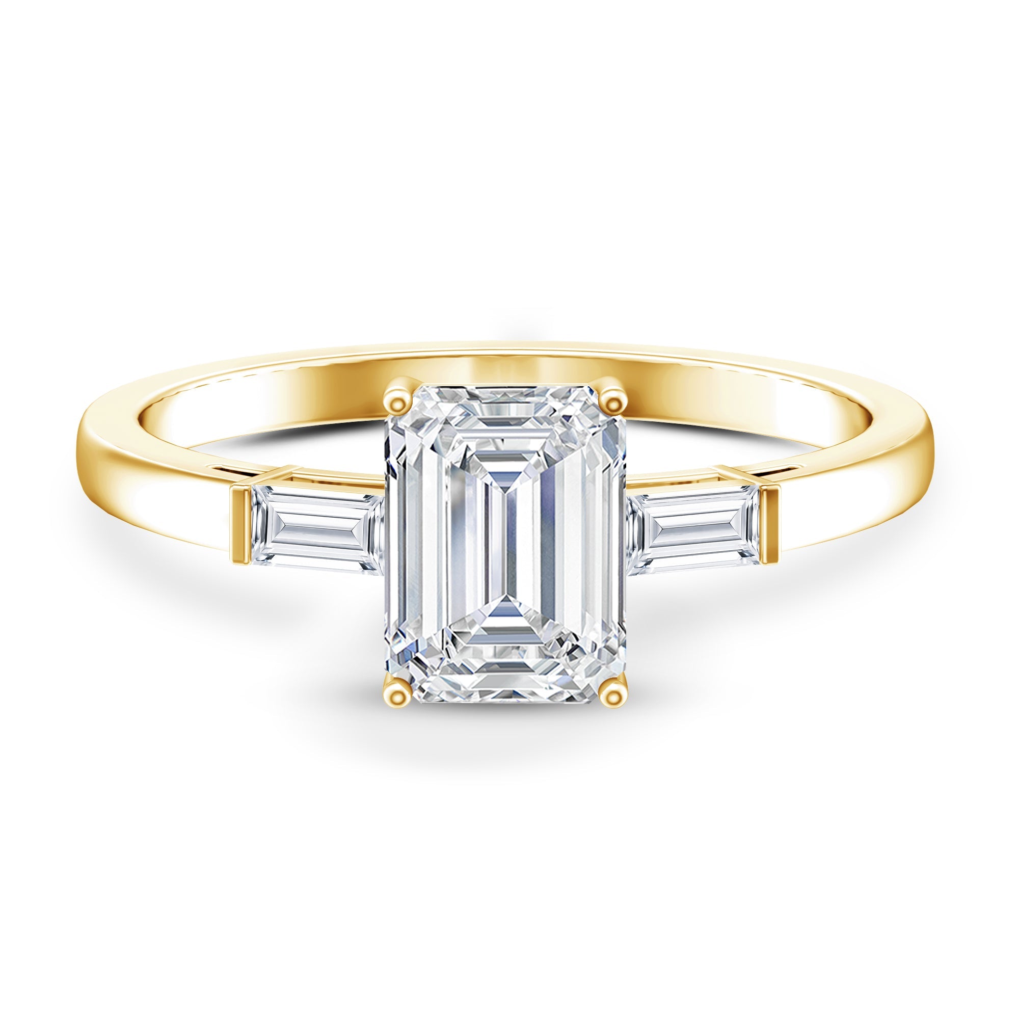 1.8 Carat Lab Grown Diamond Emerald Cut Engagement Ring