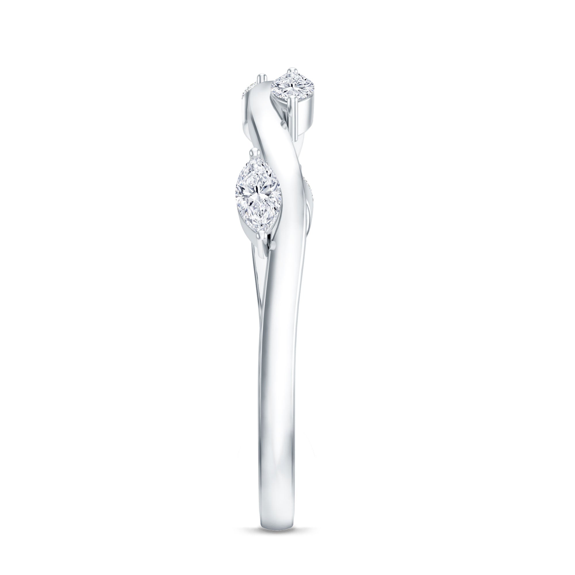 Marquise Cut Lab Grown Diamond Wedding Band