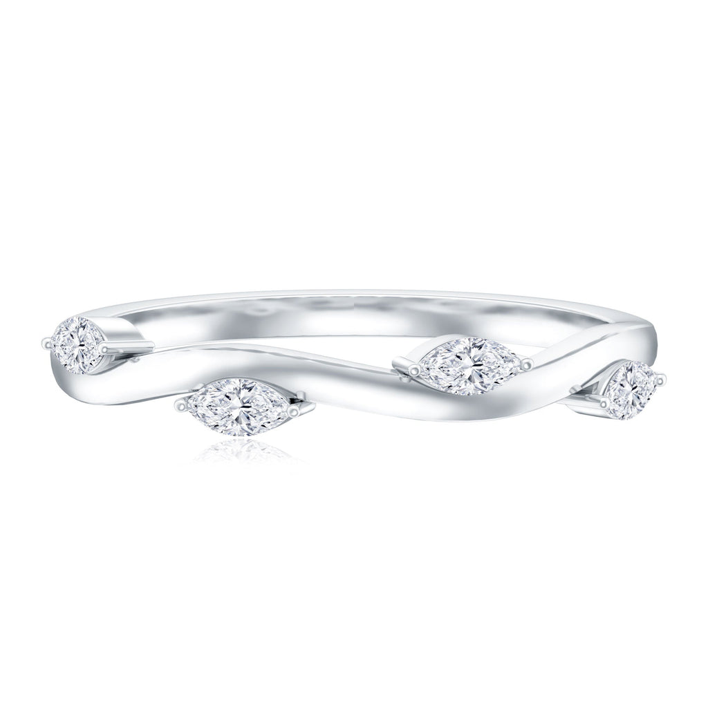 Marquise Cut Lab Grown Diamond Wedding Band