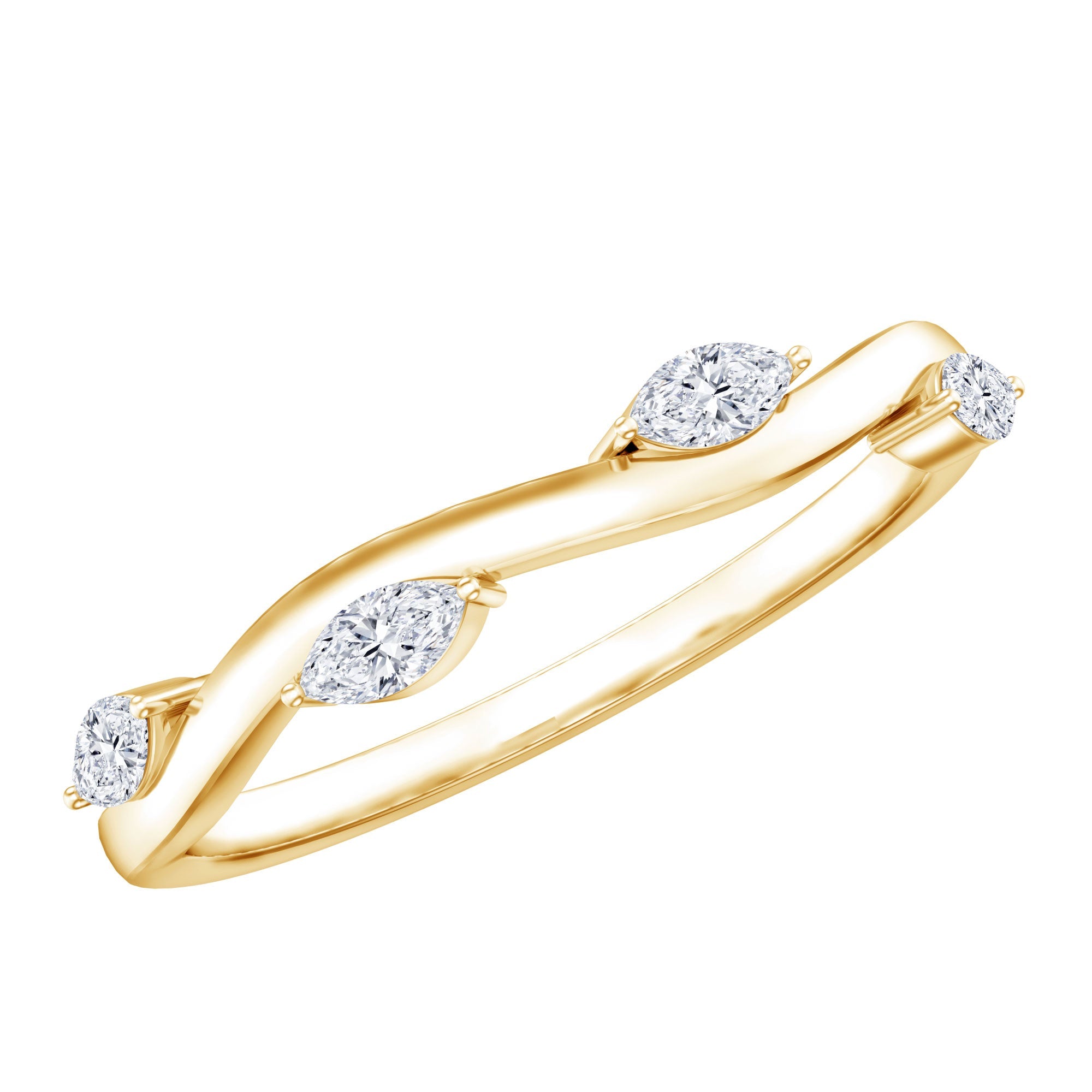 Marquise Cut Lab Grown Diamond Wedding Band | Rings | Wiccan Center