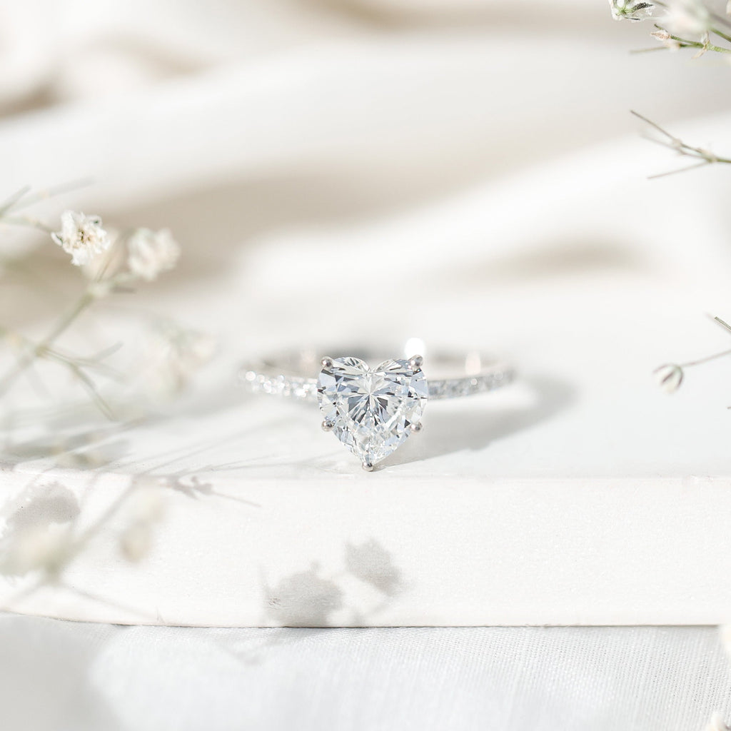 2 Carat Lab Grown Diamond Heart Engagement Ring for Her