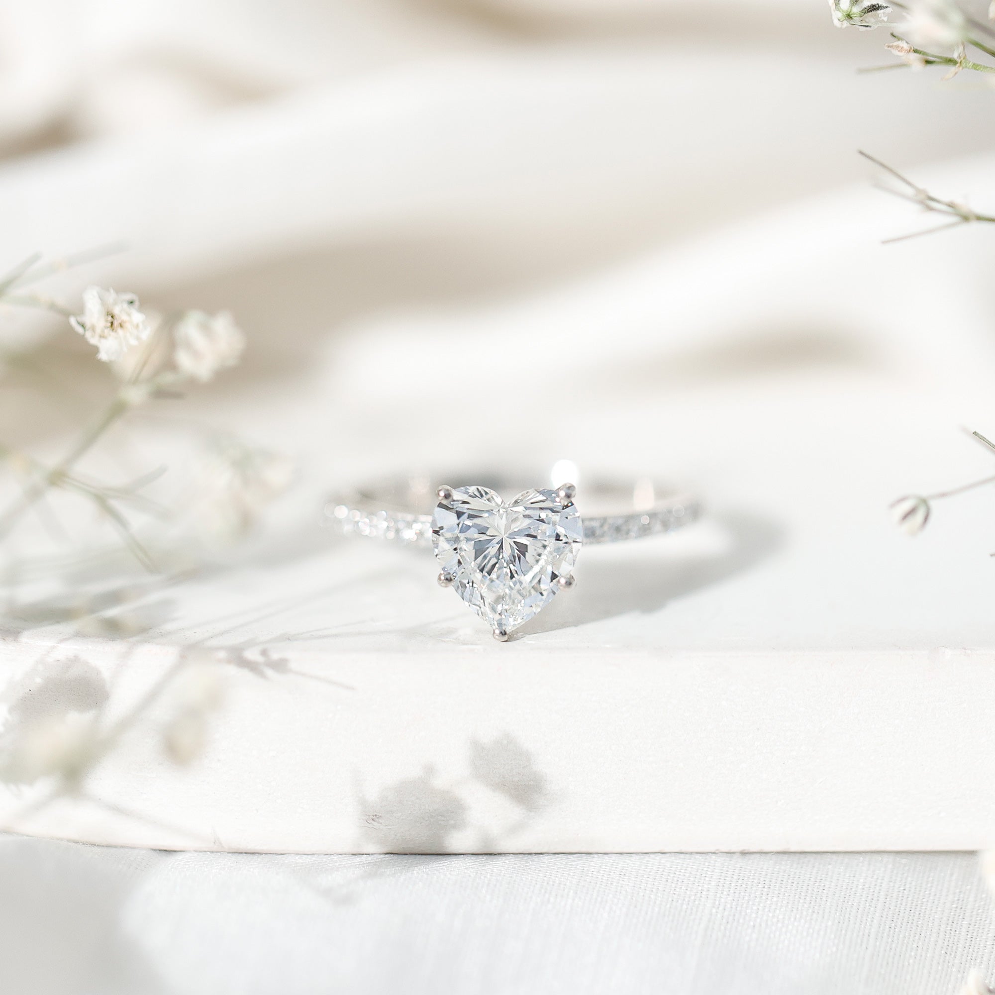2 Carat Lab Grown Diamond Heart Engagement Ring for Her