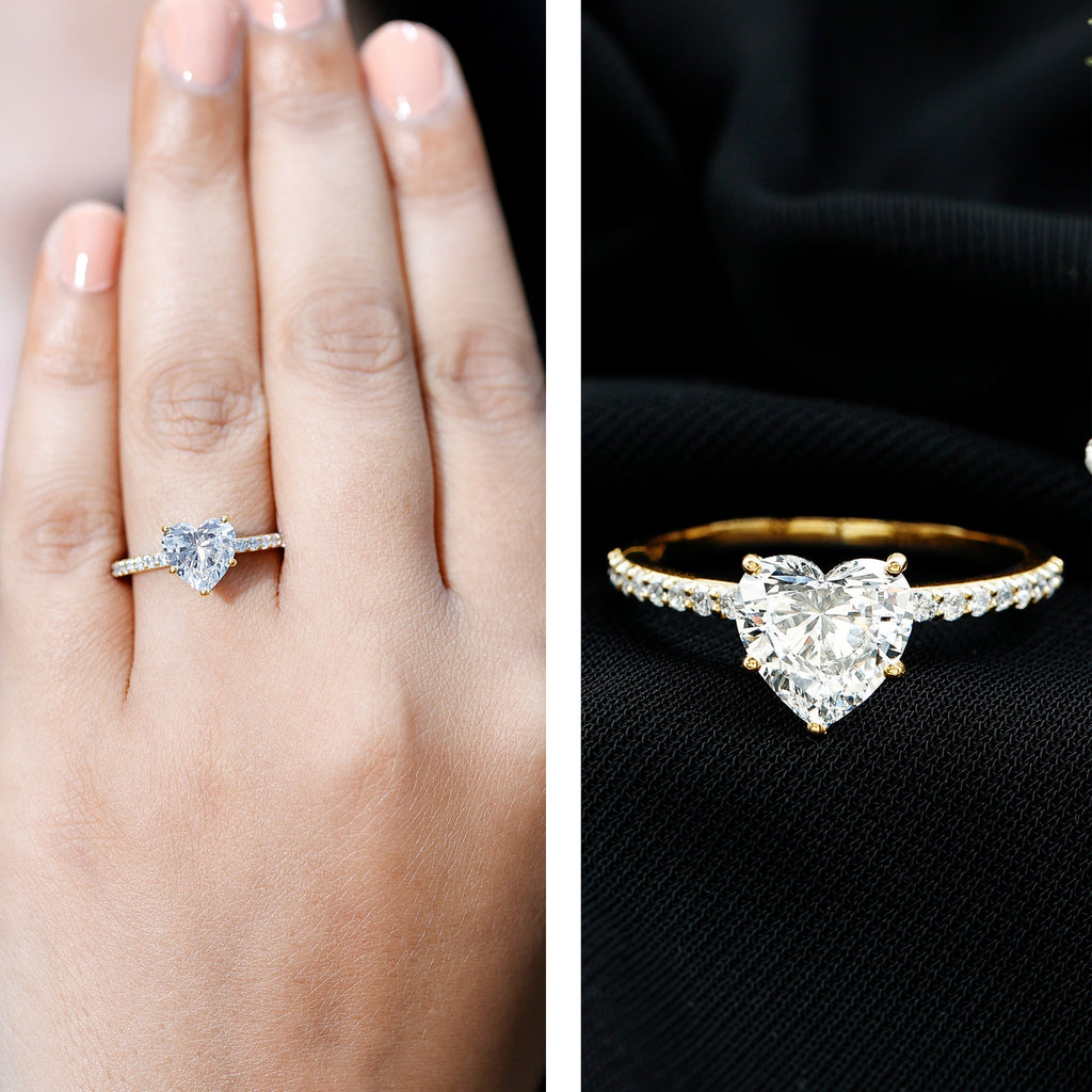 2 Carat Lab Grown Diamond Heart Engagement Ring for Her