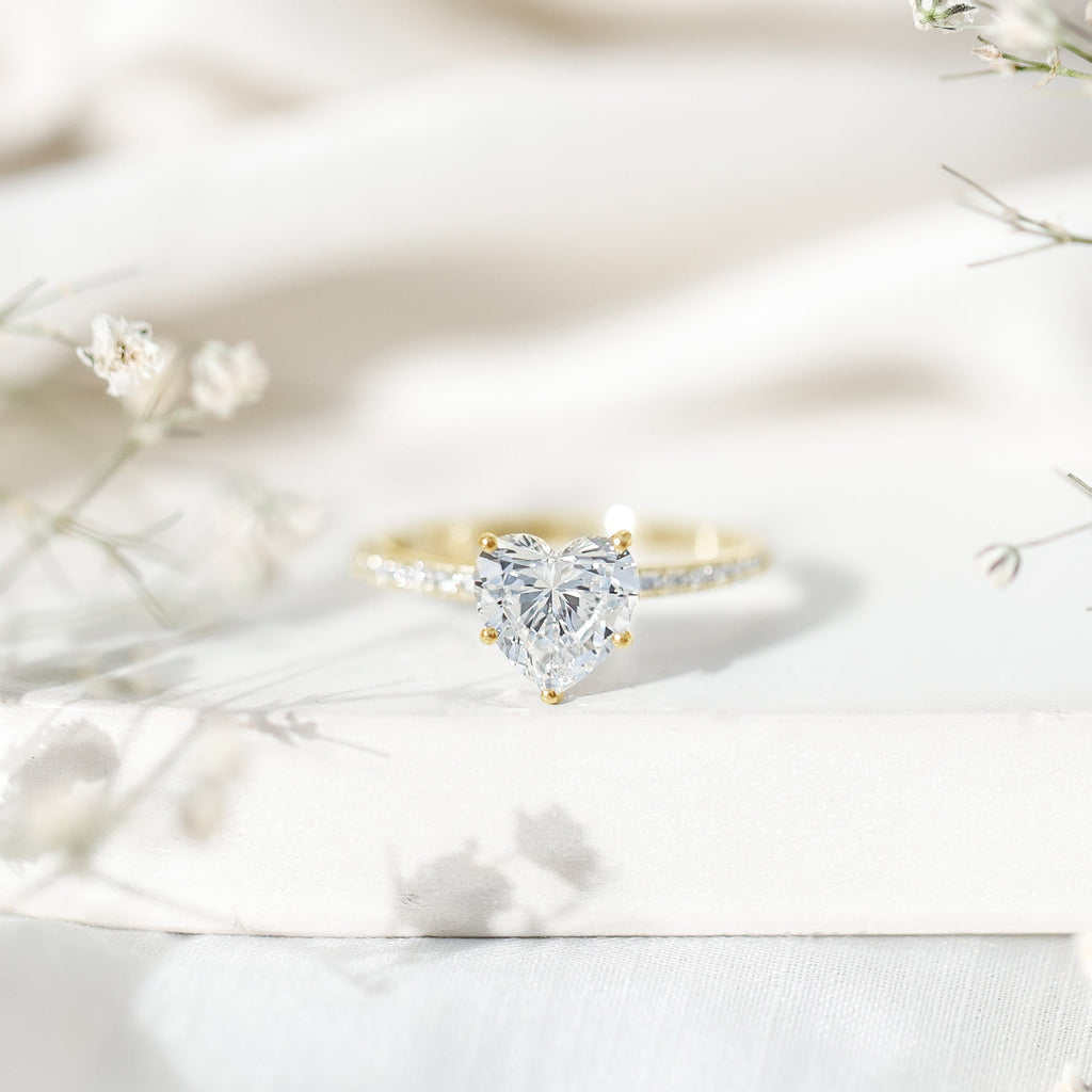 2 Carat Lab Grown Diamond Heart Engagement Ring for Her
